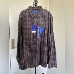 APT. 9 XXL Flannel grey red and white striped